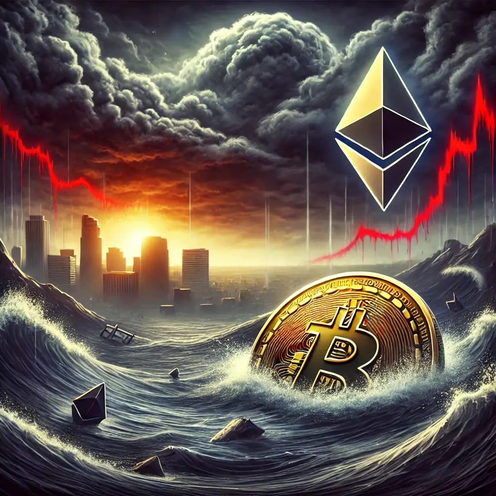 Bitcoin Dips to $53K and Ether Turns Negative for 2024 as Market Panic Sets In