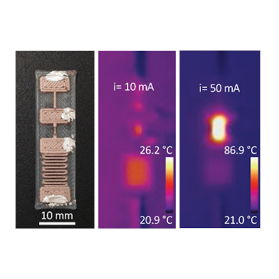 Electronic devices 3D-printed with conductive polymers