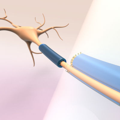 Soft polymer devices controlled by light wrap around neurons and cells