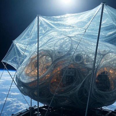 Growing giant structures in space with biology