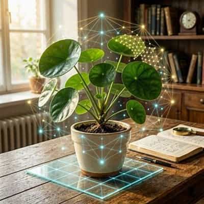Chinese money plant uses geometry to build its leaves